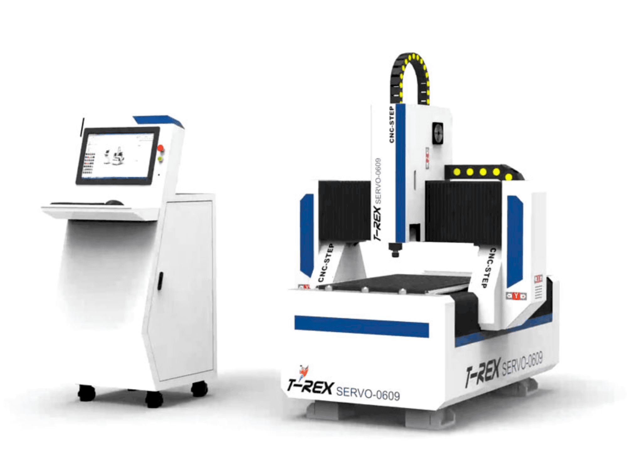 Vista frontal de la máquina T-Rex Servo-0609